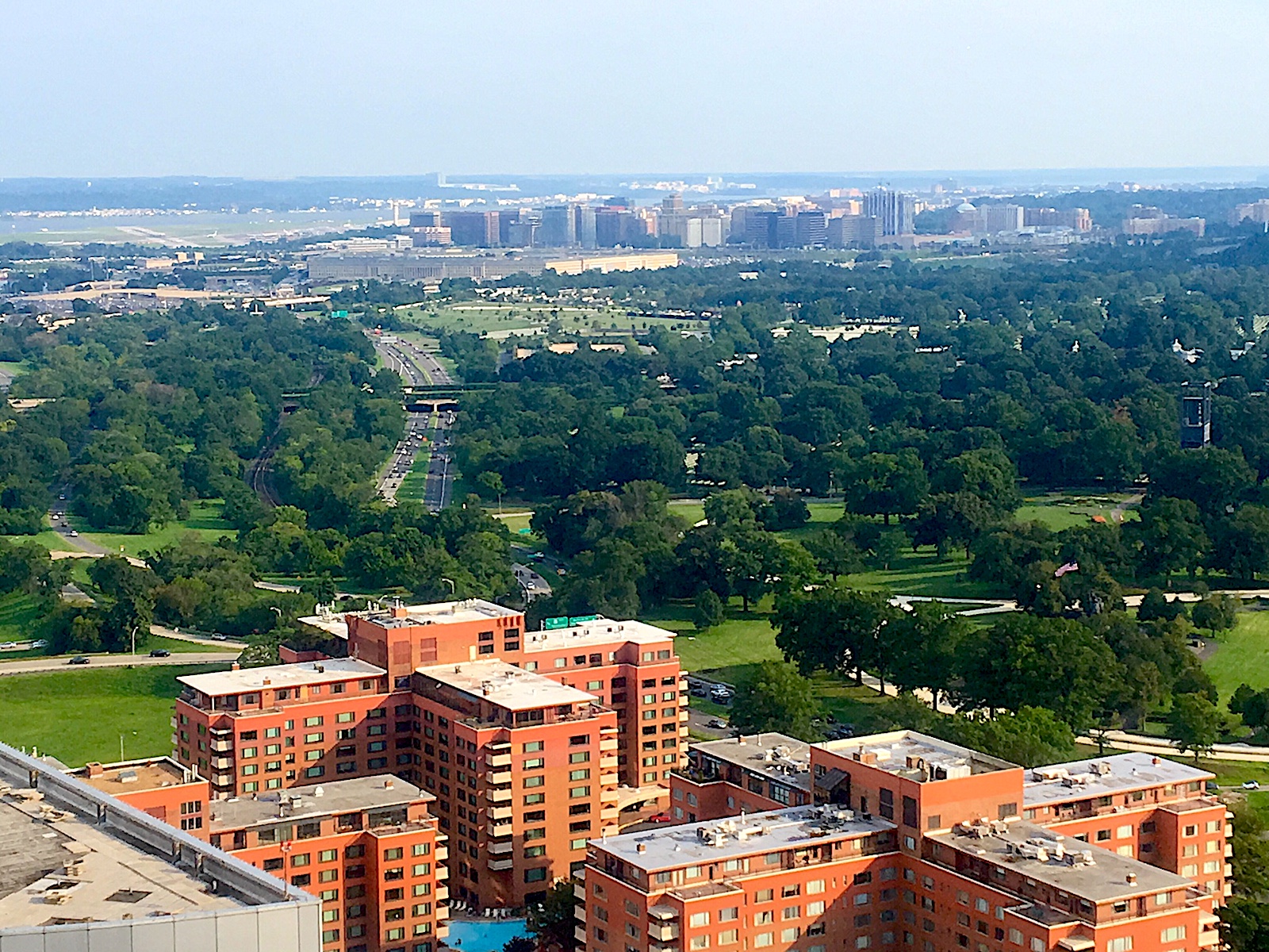 View of Arlington Cemetery, Crystal City, and Reagan National Airport